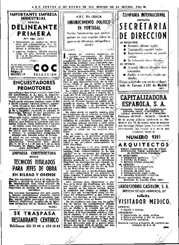 ABC MADRID 11-01-1973 página 22