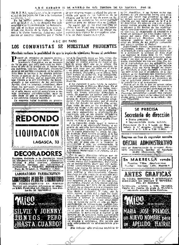 ABC MADRID 13-01-1973 página 28