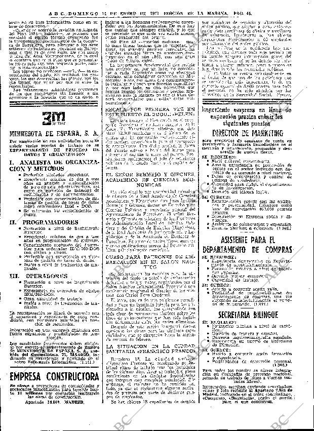 ABC MADRID 14-01-1973 página 44