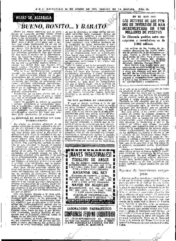 ABC MADRID 14-01-1973 página 61