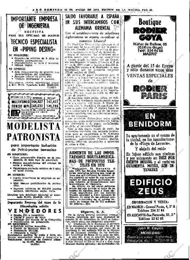 ABC MADRID 14-01-1973 página 62