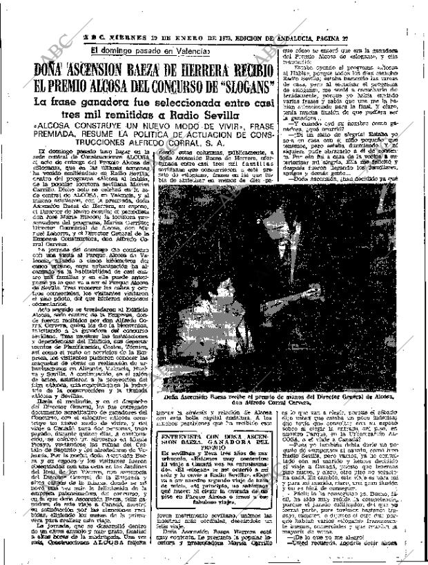 ABC SEVILLA 19-01-1973 página 27