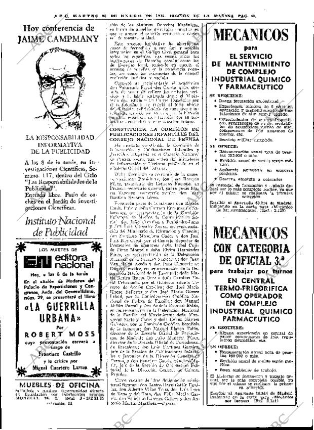 ABC MADRID 23-01-1973 página 40