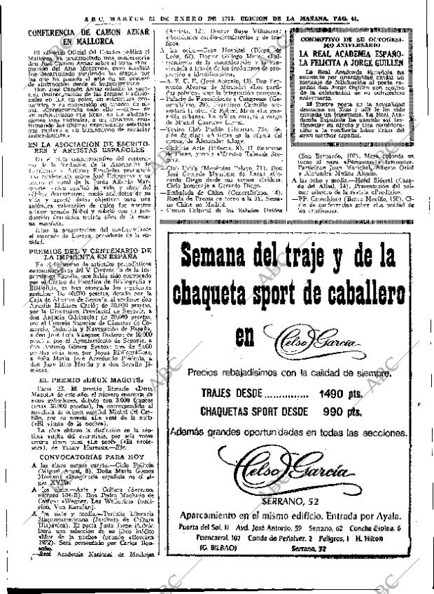 ABC MADRID 23-01-1973 página 41