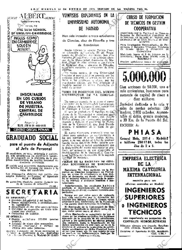 ABC MADRID 23-01-1973 página 44