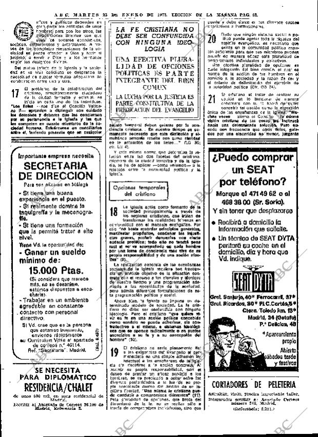 ABC MADRID 23-01-1973 página 62