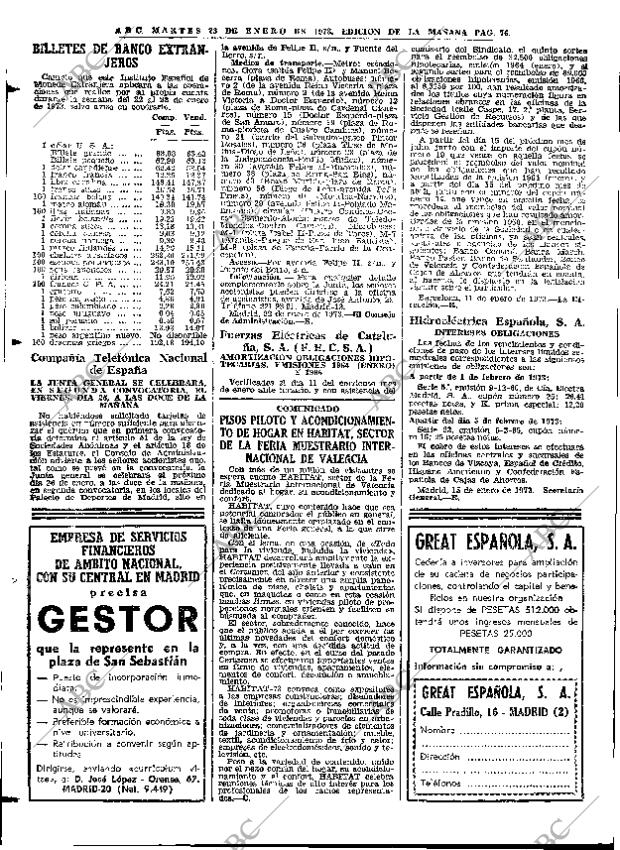 ABC MADRID 23-01-1973 página 76