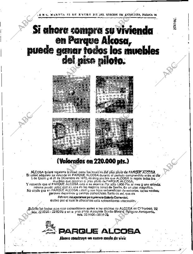 ABC SEVILLA 23-01-1973 página 74