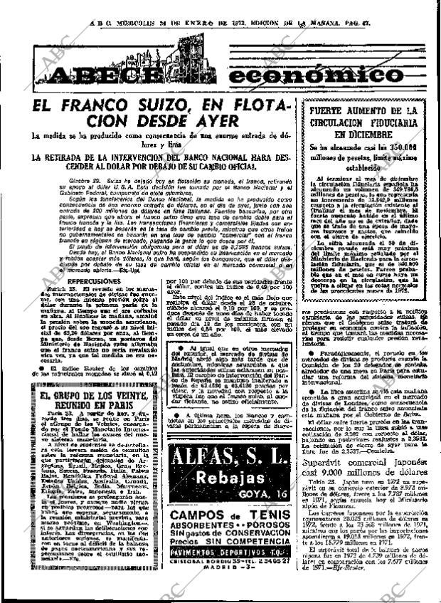 ABC MADRID 24-01-1973 página 67