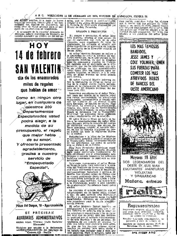 ABC SEVILLA 14-02-1973 página 34