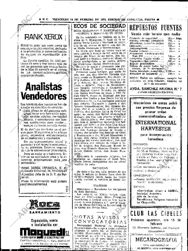 ABC SEVILLA 14-02-1973 página 40