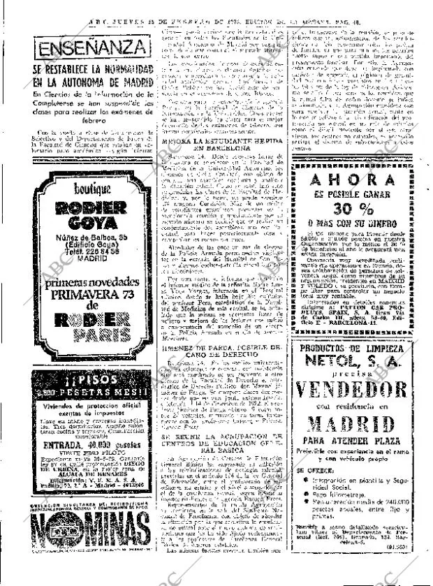 ABC MADRID 15-02-1973 página 48