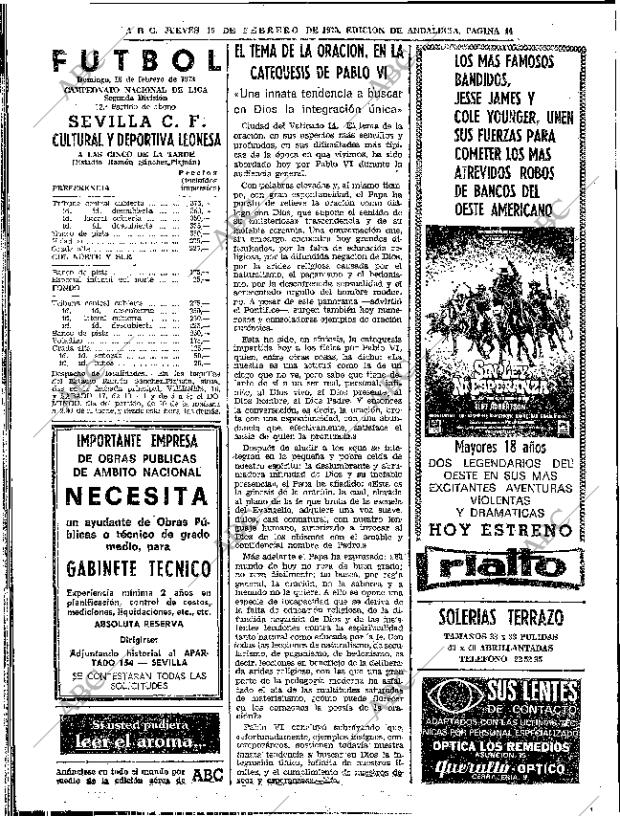 ABC SEVILLA 15-02-1973 página 44