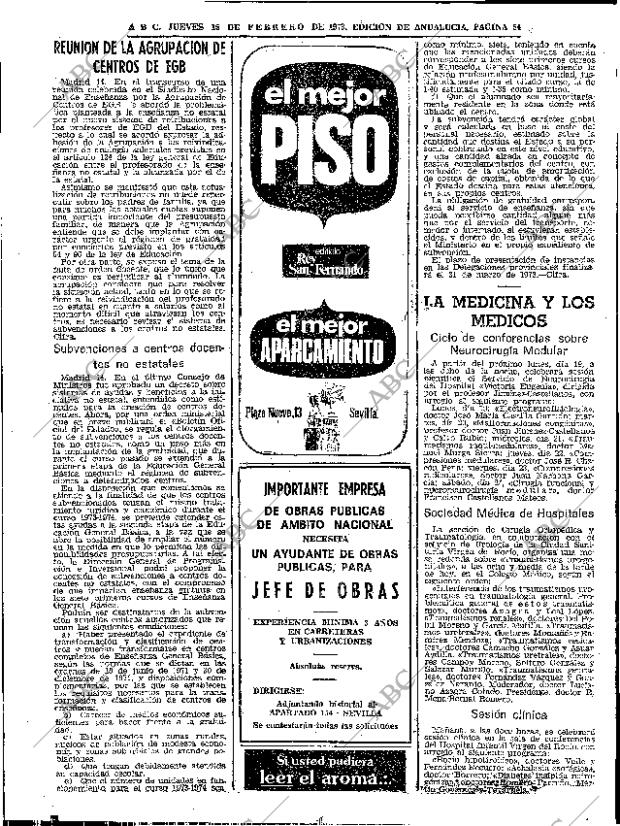 ABC SEVILLA 15-02-1973 página 54