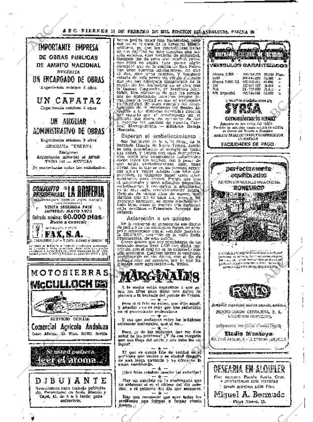 ABC SEVILLA 16-02-1973 página 30