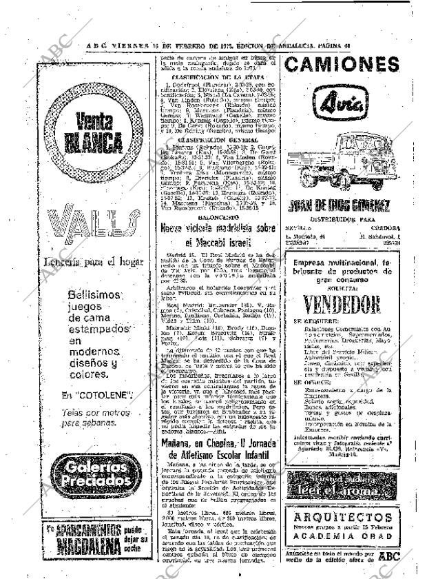 ABC SEVILLA 16-02-1973 página 44