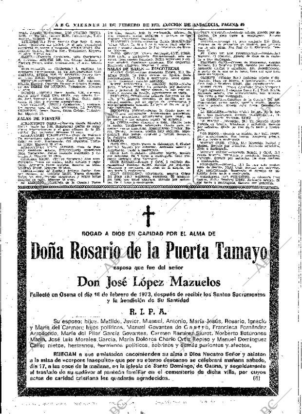 ABC SEVILLA 16-02-1973 página 49
