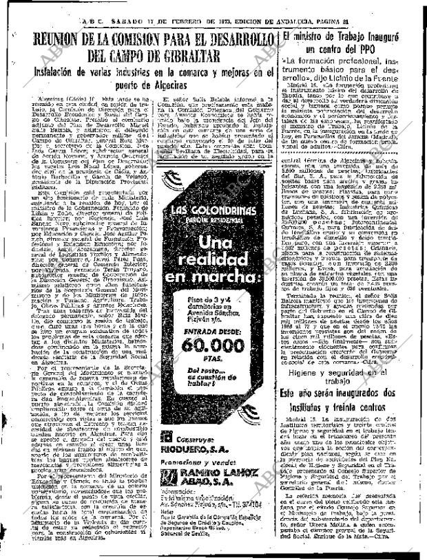 ABC SEVILLA 17-02-1973 página 21