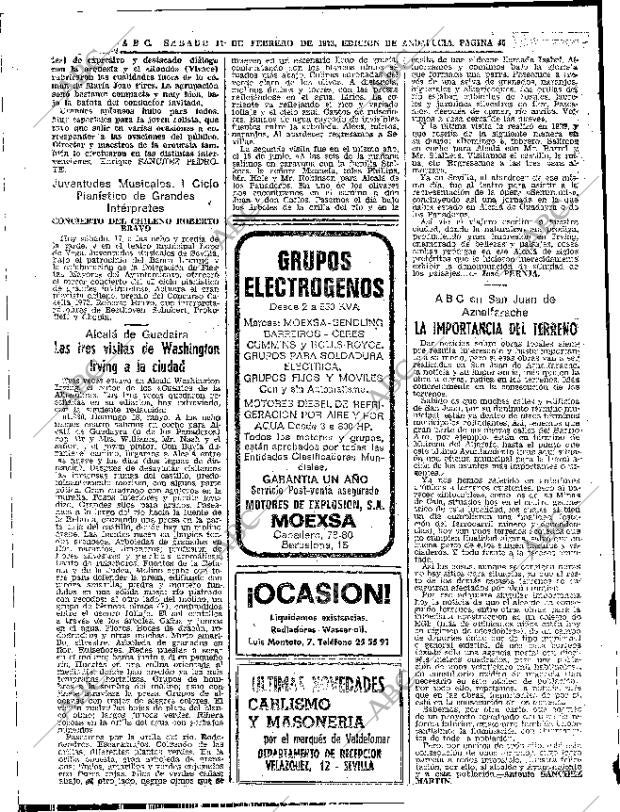 ABC SEVILLA 17-02-1973 página 46