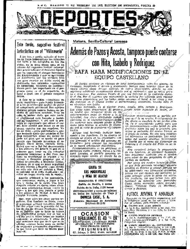 ABC SEVILLA 17-02-1973 página 49