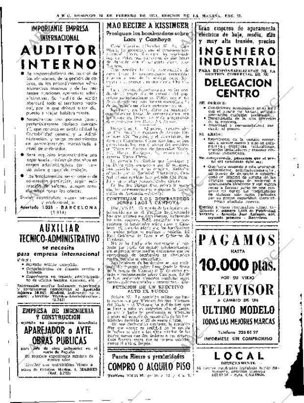 ABC MADRID 18-02-1973 página 22