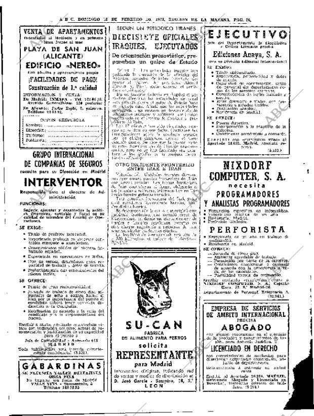 ABC MADRID 18-02-1973 página 26