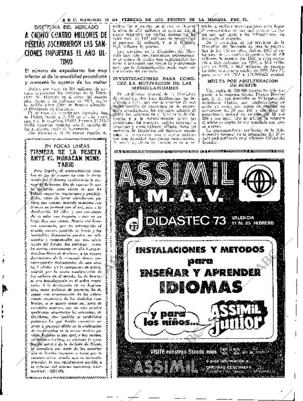 ABC MADRID 18-02-1973 página 31