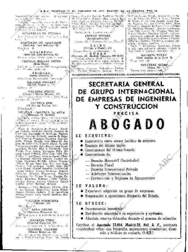 ABC MADRID 18-02-1973 página 61