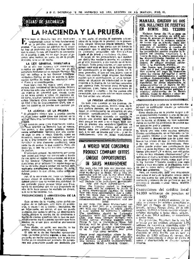 ABC MADRID 18-02-1973 página 65