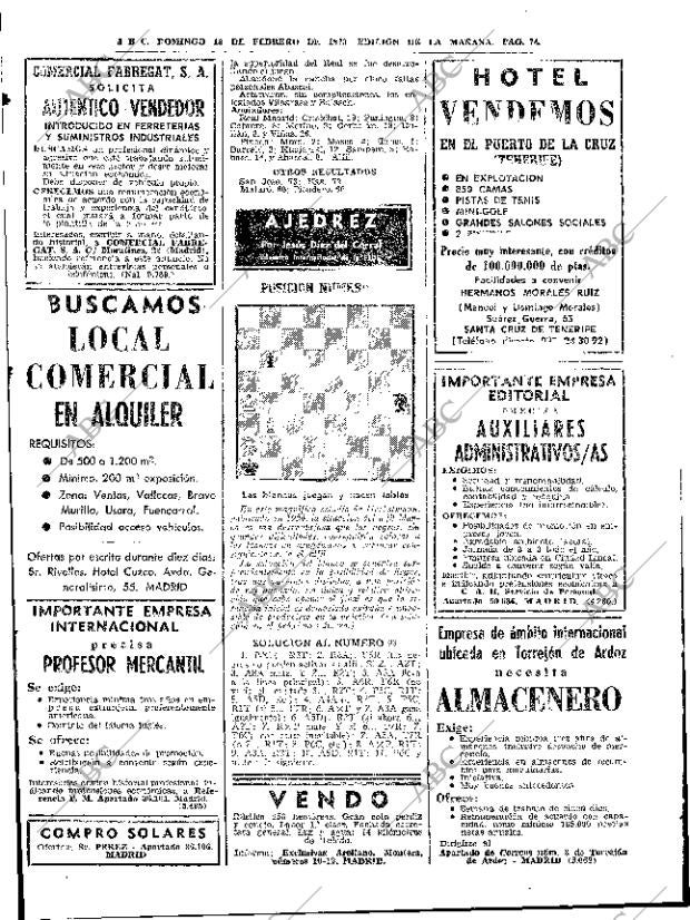 ABC MADRID 18-02-1973 página 74