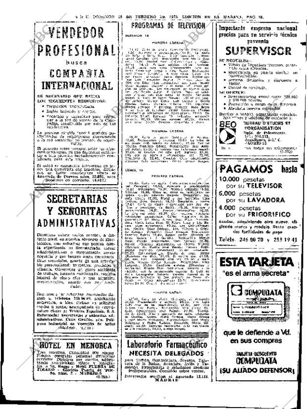 ABC MADRID 18-02-1973 página 91