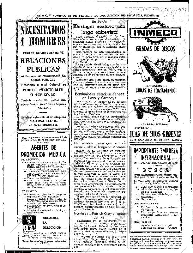 ABC SEVILLA 18-02-1973 página 38