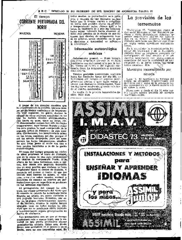 ABC SEVILLA 18-02-1973 página 57