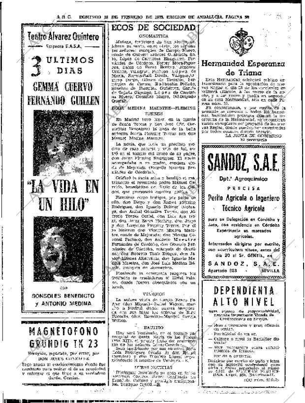 ABC SEVILLA 18-02-1973 página 58
