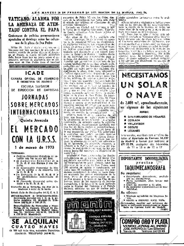 ABC MADRID 20-02-1973 página 24