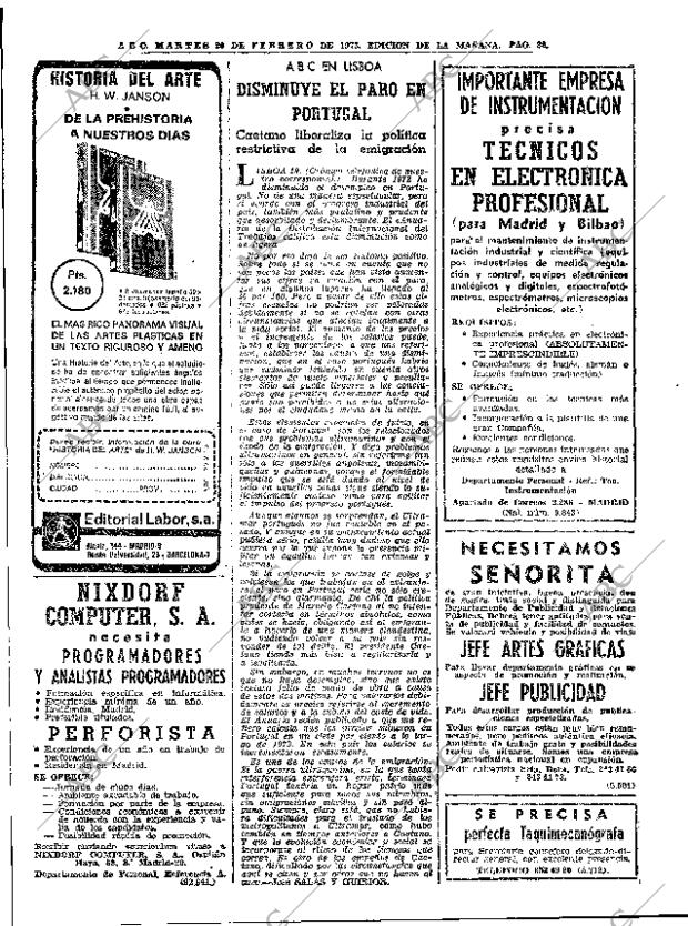 ABC MADRID 20-02-1973 página 28