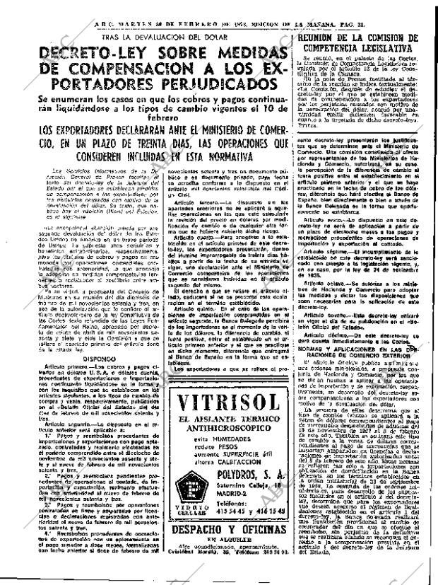 ABC MADRID 20-02-1973 página 31