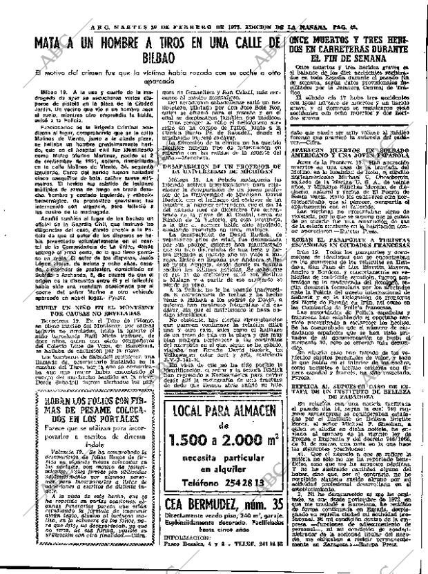 ABC MADRID 20-02-1973 página 43