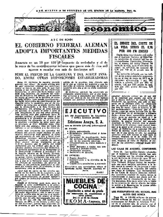 ABC MADRID 20-02-1973 página 63