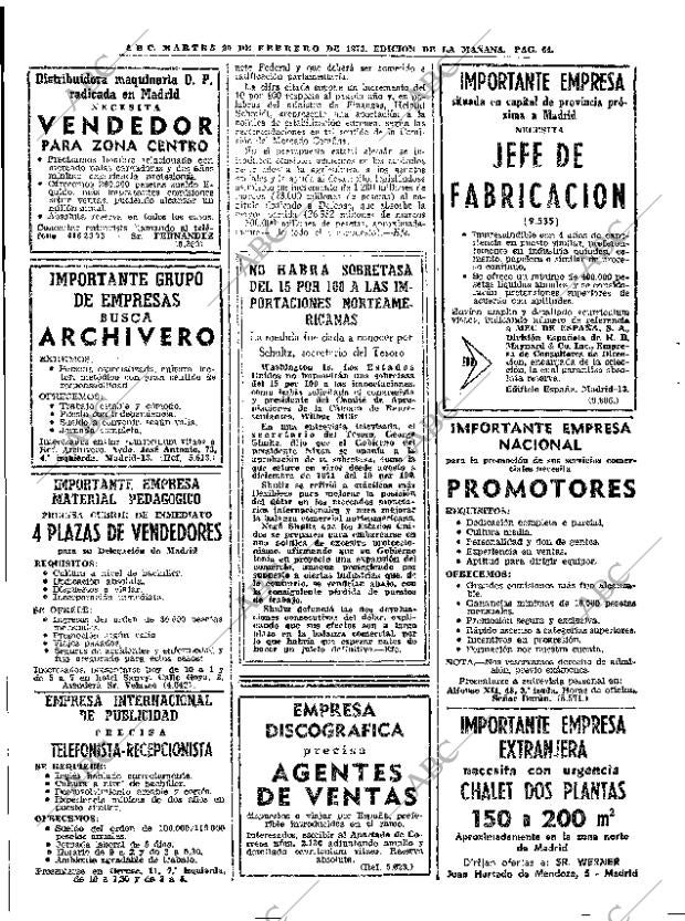 ABC MADRID 20-02-1973 página 64