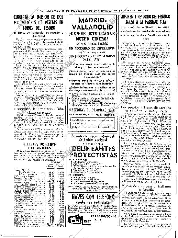 ABC MADRID 20-02-1973 página 65