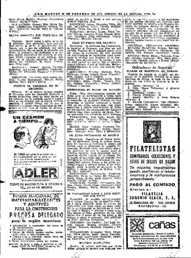 ABC MADRID 20-02-1973 página 74