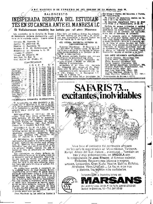 ABC MADRID 20-02-1973 página 77