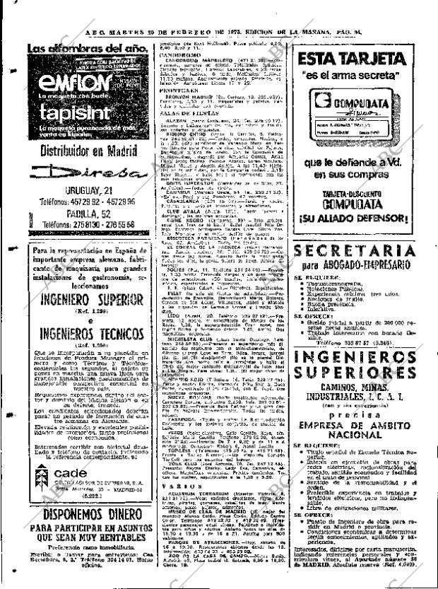 ABC MADRID 20-02-1973 página 94