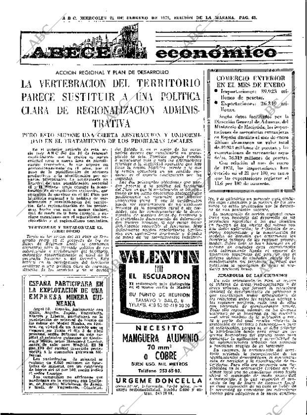 ABC MADRID 21-02-1973 página 65