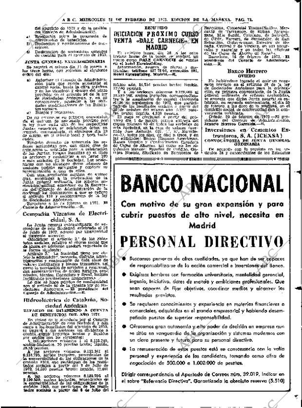 ABC MADRID 21-02-1973 página 71