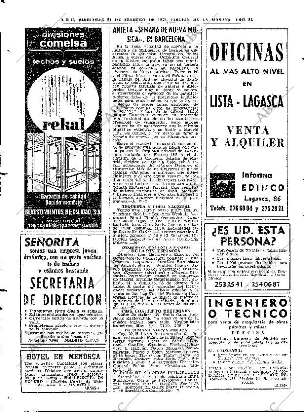 ABC MADRID 21-02-1973 página 84
