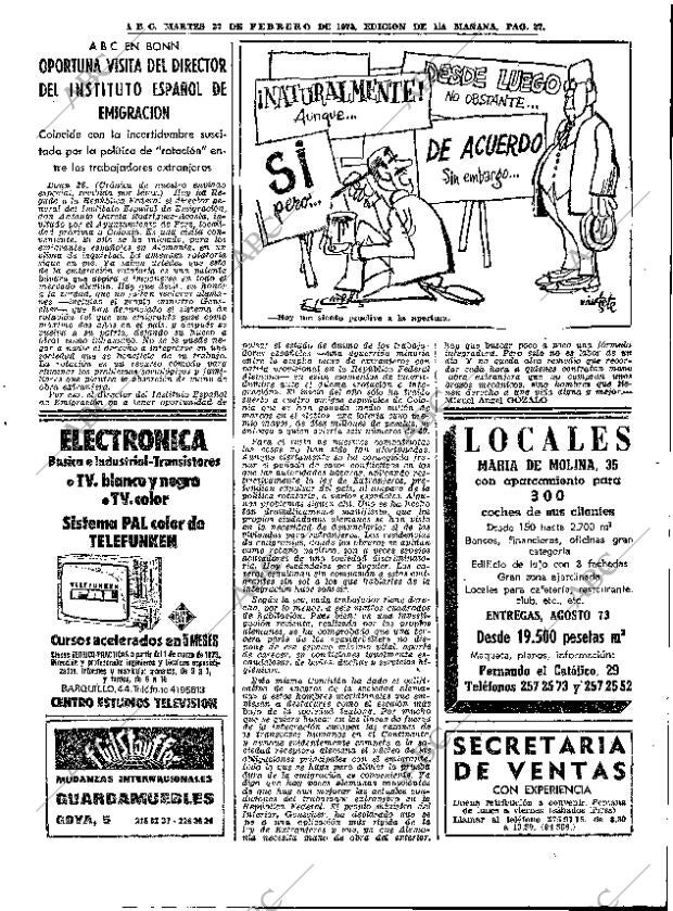 ABC MADRID 27-02-1973 página 27
