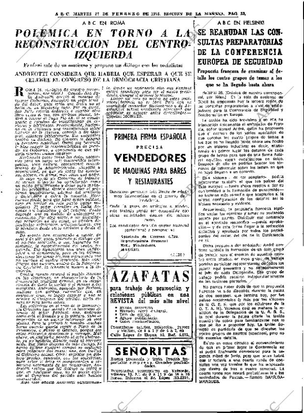 ABC MADRID 27-02-1973 página 33