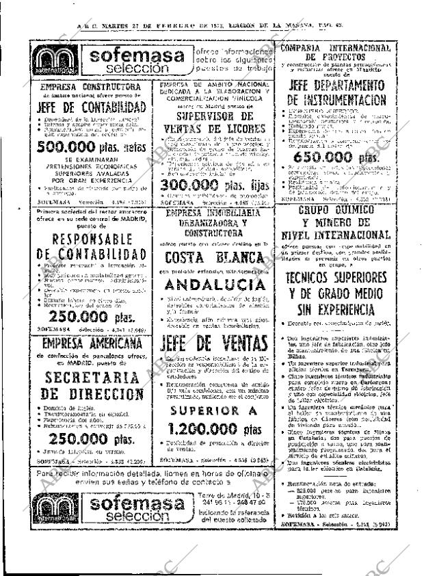 ABC MADRID 27-02-1973 página 42